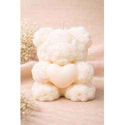 Bougie ourson cœur artisanale – Bougie décorative idée cadeau