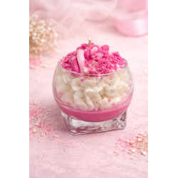 Bougie chantilly parfumée Yummy Pink artisanale – Senteur gourmande