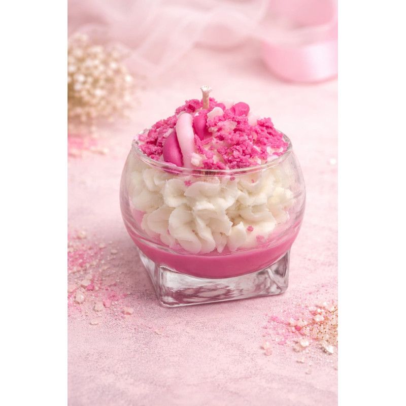 Bougie chantilly parfumée Yummy Pink artisanale – Senteur gourmande