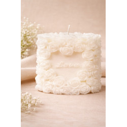 Bougie décorative ovale Love artisanale – Idée cadeau élégante