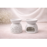 Brûleur fondants parfumés en céramique blanche décorative