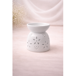Brûleur fondants parfumés en céramique blanche décorative