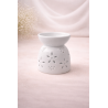 Brûleur fondants parfumés en céramique blanche décorative