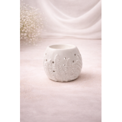 Brûleur parfumé céramique motif feuilles | Diffuseur fondants