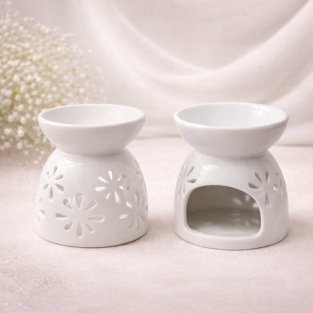 Brûleur parfumé céramique fleurs | Diffuseur fondants